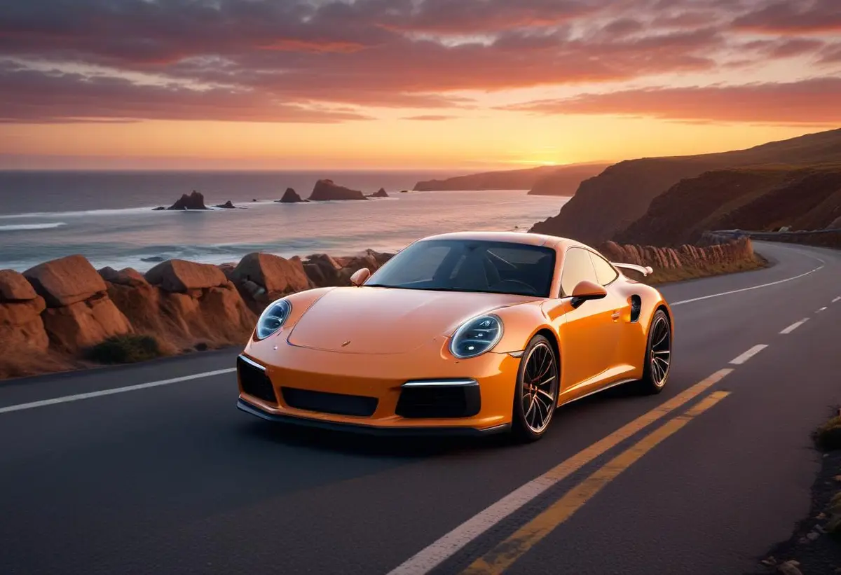 Porsche 911 S/T sprider glädje på vägen illustration