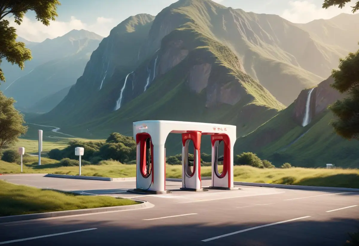 Tesla Supercharger – Ladda bilen snabbt och enkelt! illustration